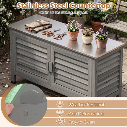 Outdoor Storage Cabinet with Stainless Steel Countertop