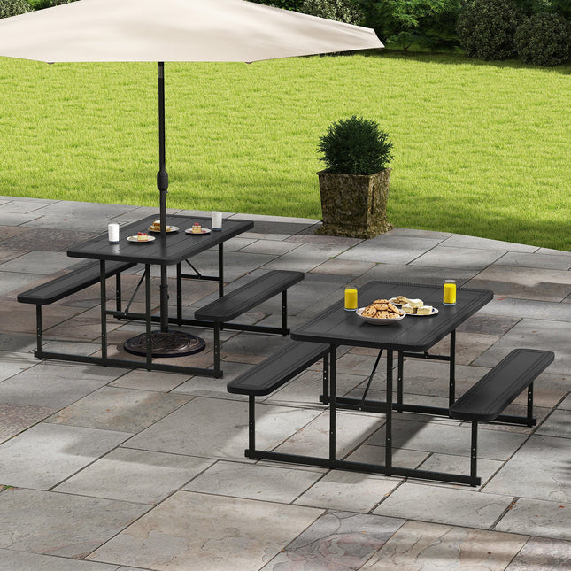 Picnic Table Bench Set for 2-4 People Outdoor Rectangular Camping Dining Table