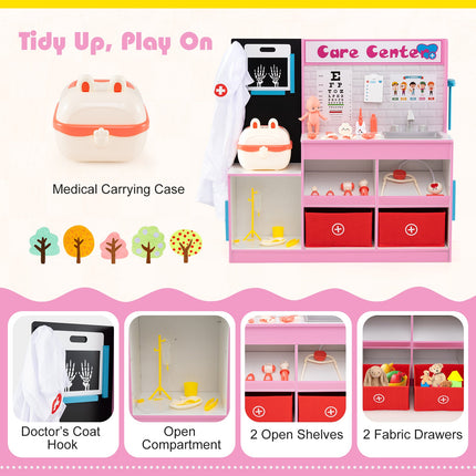 Play Doctor's Office Wood Medical Center Toy Set with Examine Region