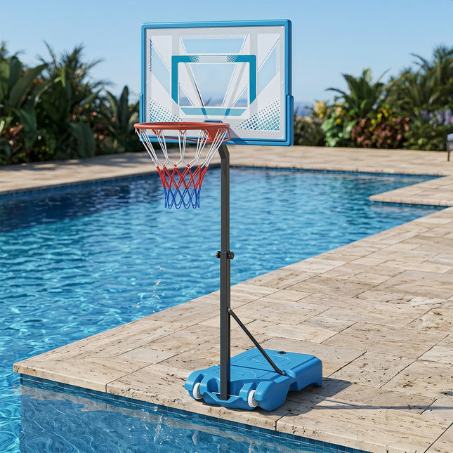 Pool Basketball Hoop with Adjustable Height and Weighted Base