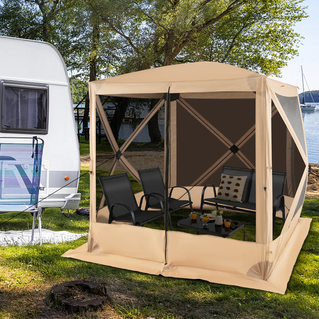 6.7 x 6.7 Feet Pop Up Gazebo with Netting and Carry Bag