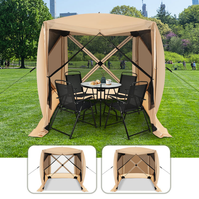 6.7 x 6.7 Feet Pop Up Gazebo with Netting and Carry Bag