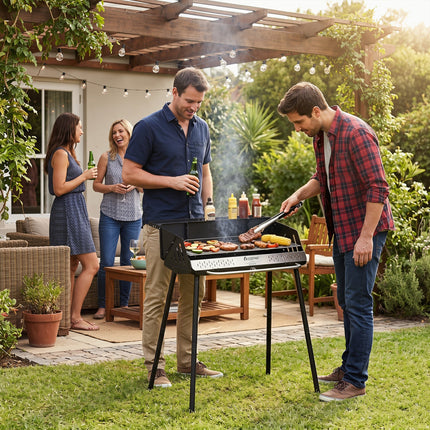 Portable Charcoal Grill with Adjustable Legs & Carrying Bag