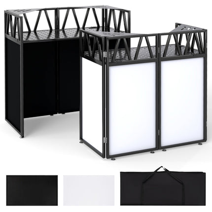 Portable DJ Booth with Black Scrims and Carrying Bag