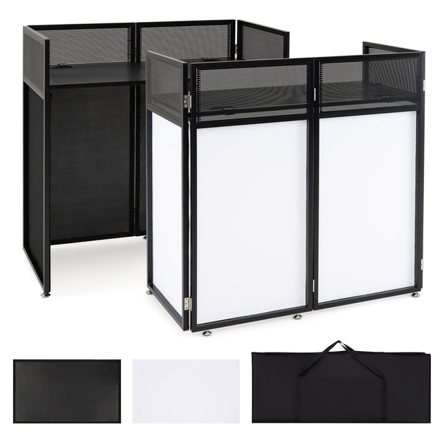 Portable DJ Booth with Adjustable Feet and Detachable Tabletop