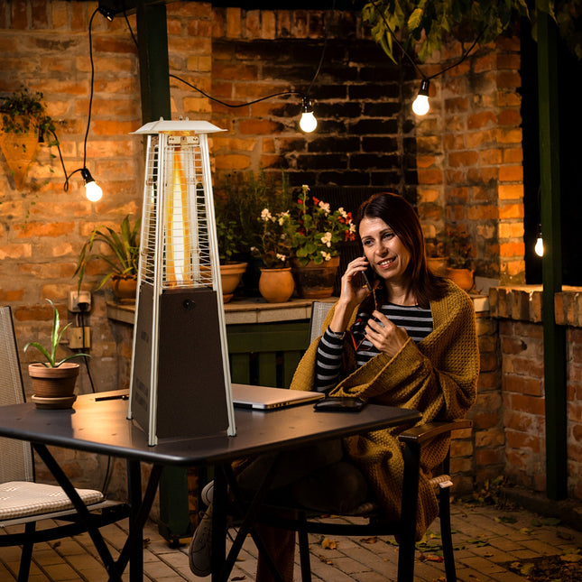 10000 BTU Portable Steel Tabletop Patio Heater with Glass Tube