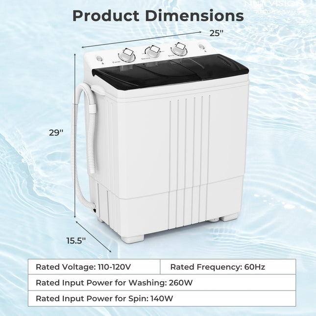 Portable Washing Machine with Built-in Drain Pump
