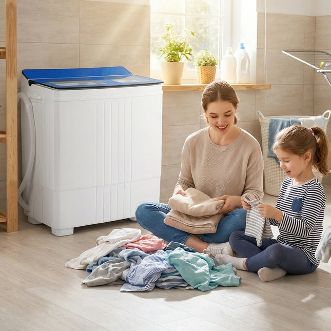 Portable Washing Machine with 12 LBS Washer and 8 LBS Spinner Combo for Apartments