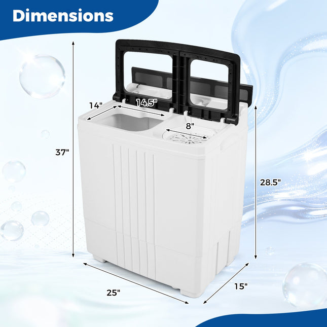 Portable Washing Machine with 12 LBS Washer and 8 LBS Spinner Combo for Apartments
