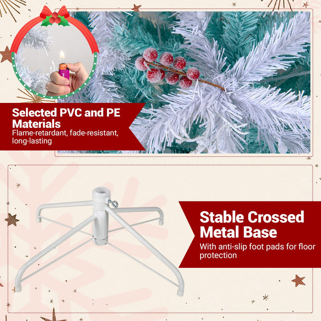 Pre-Lit Artificial Christmas Tree with Snow Flocked Branch Tips