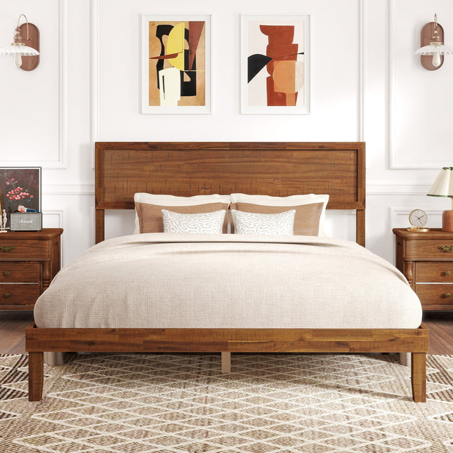 Twin/Full/Queen Size Bed Frame with Headboard and Wooden Slats Support