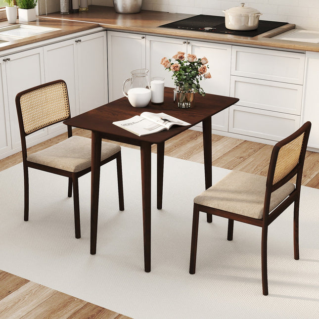 Rectangular Wooden Dining Table for 2-4 34 Inch Farmhouse Solid Wood Kitchen Table