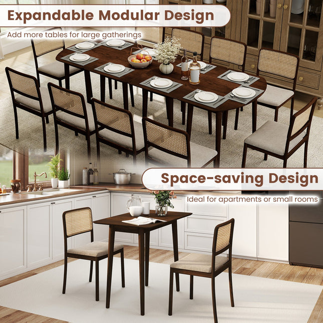 Rectangular Wooden Dining Table for 2-4 34 Inch Farmhouse Solid Wood Kitchen Table