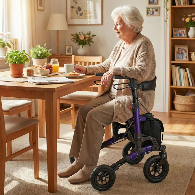 Rollator Walker for Seniors Folding Rolling Walker with Seat