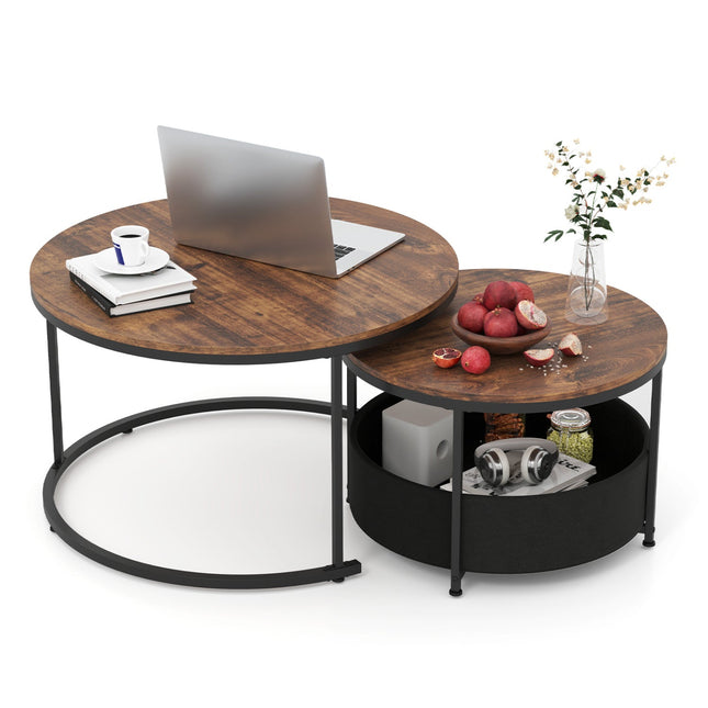 Round Coffee Table Set of 2