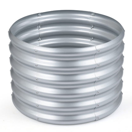 Round Galvanized Raised Garden Bed with Open-Ended Base