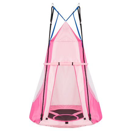 2-in-1 40 Inch Kids Hanging Chair Detachable Swing Tent Set