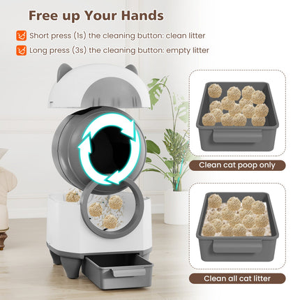 Self-Cleaning Litter Box with App Control for Multi-Cat Homes