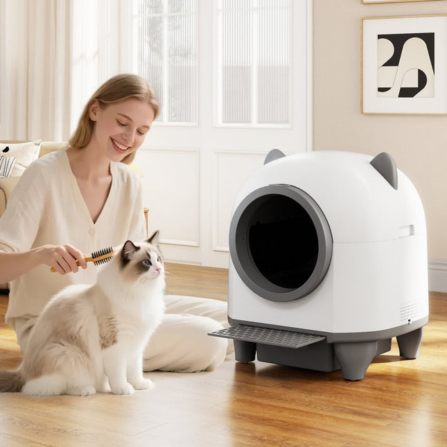 Self-Cleaning Litter Box with App Control for Multi-Cat Homes