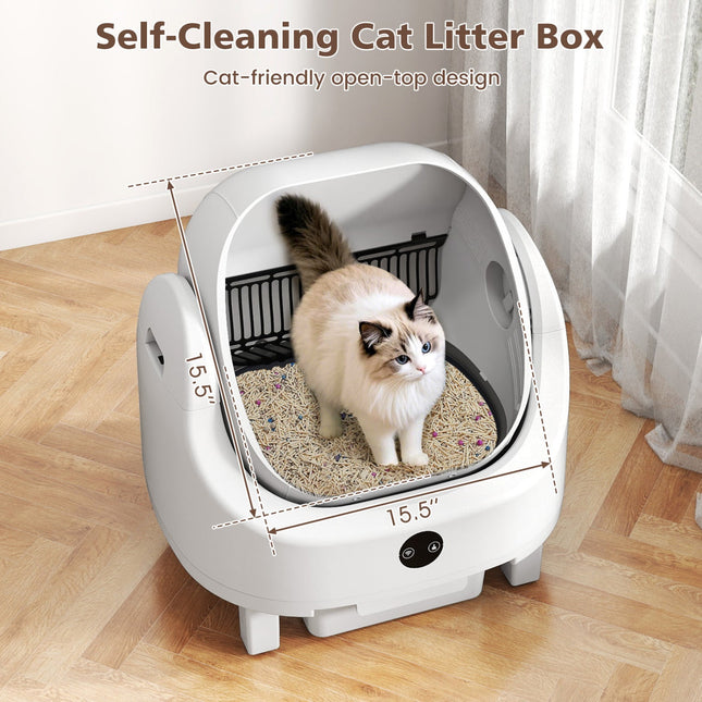 Self-Cleaning Cat Litter Box with APP Control & Open Top