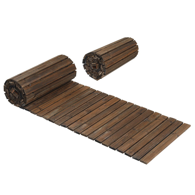 12 FT Wooden Garden Pathway 22 Inches Wide Outdoor Roll out Straight Walkway