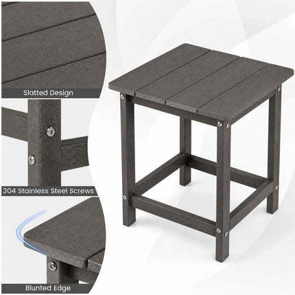 Square Adirondack Side Table 14" Weather-Resistant HDPE