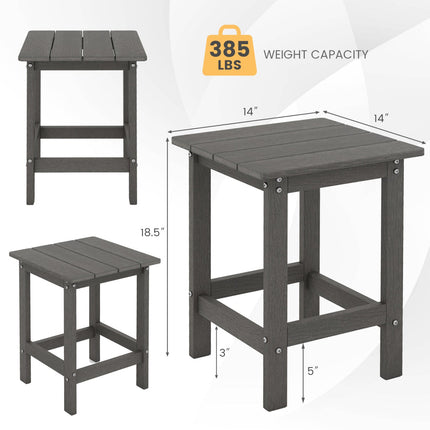 Square Adirondack Side Table 14" Weather-Resistant HDPE