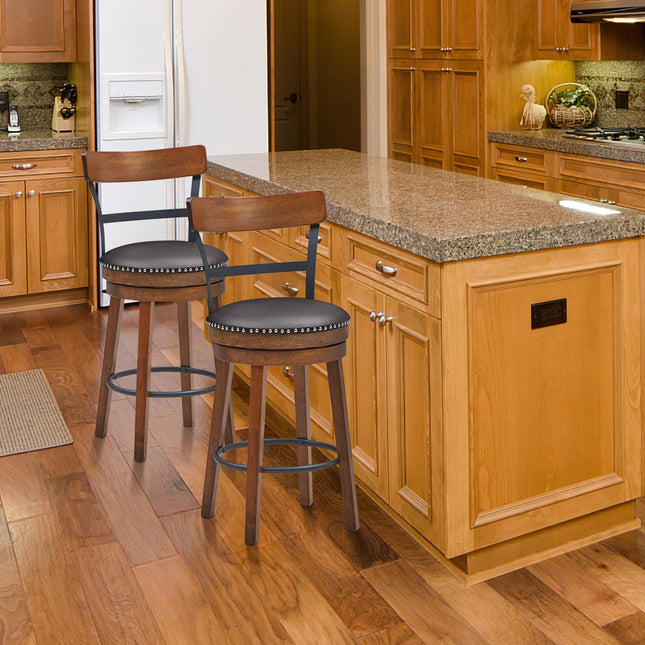Swivel Counter Height Bar Stool Set of 2 - 25.5 Inch