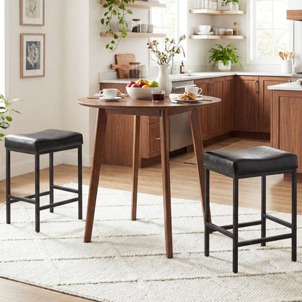 Set of 2 25 Inch Counter Height Bar Chairs for Kitchen Island