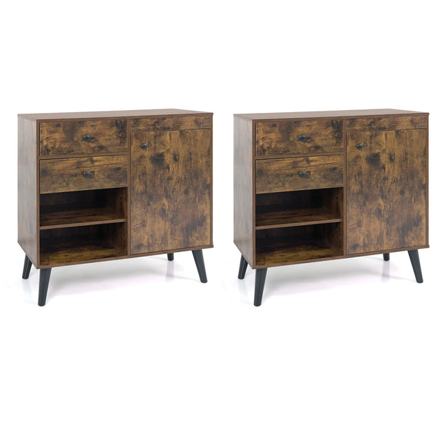 31" Buffet Cabinet Set of 2 with Drawers and Shelves