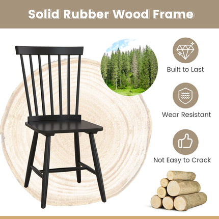 Set of 2 Windsor Dining Chairs with High Spindle Back
