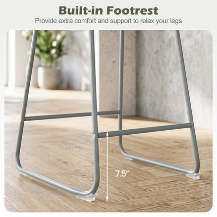 Counter Height Bar Stools Set of 2 with Curved Backrest