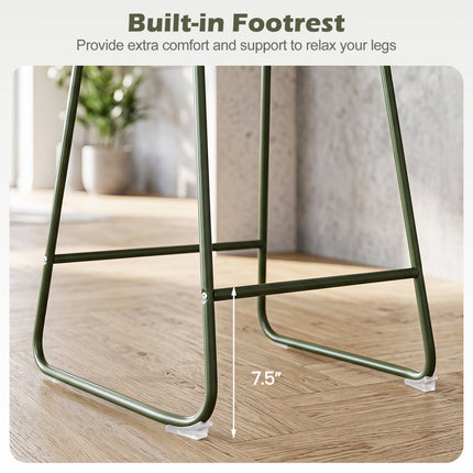 Counter Height Bar Stools Set of 2 with Curved Backrest