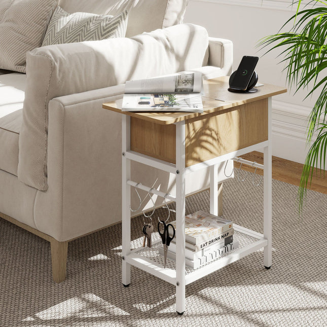 End Table Set with Charging Station & Hidden Compartment