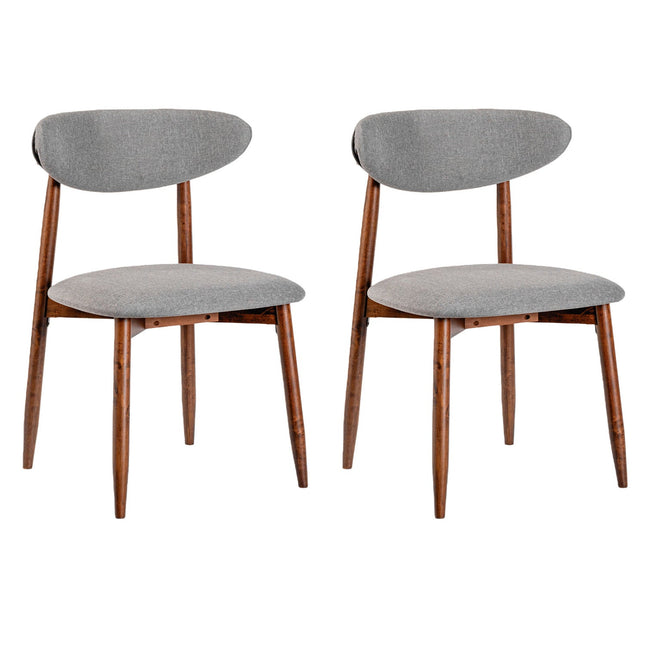 Upholstered Dining Chairs with Curved Back, Set of 2