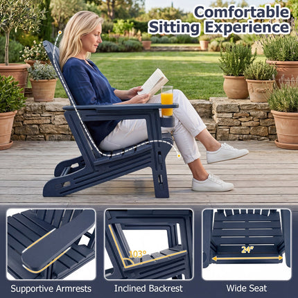 Adirondack Chairs Set of 2 HDPE with Cup Holders