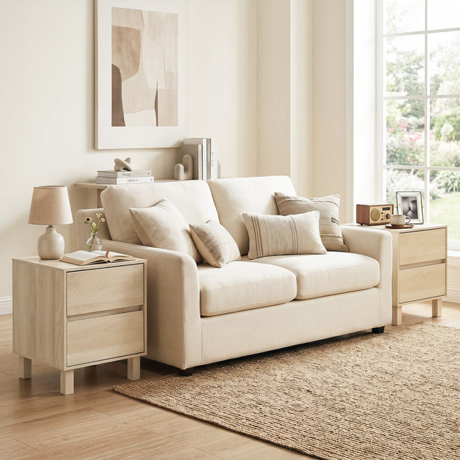 Wooden End Tables Set of 2 with Storage Drawers