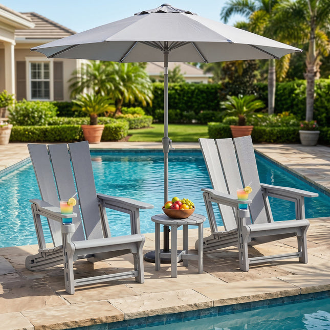 Adirondack Chairs Set of 2 with Cup Holders