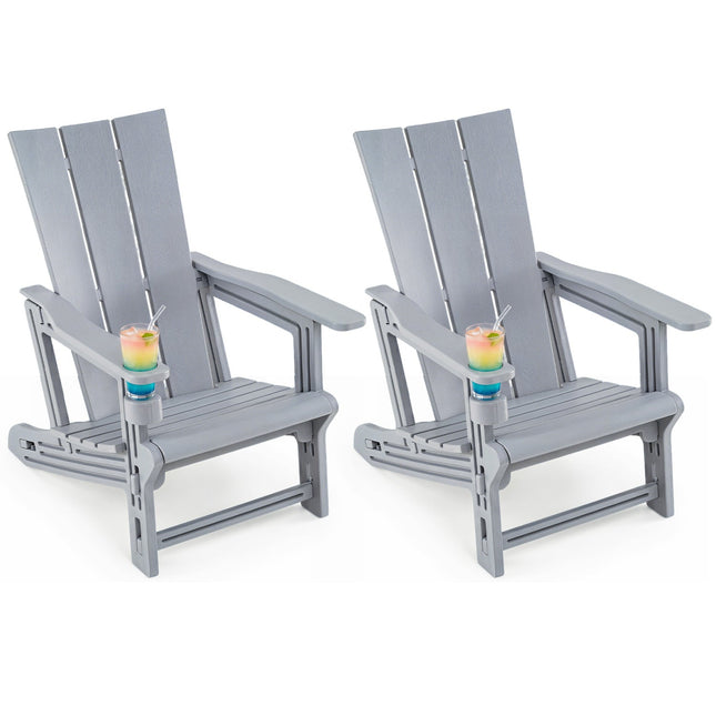 Adirondack Chairs Set of 2 with Cup Holders