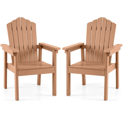 Adirondack Chairs Set of 2 with High Backrest - Brown