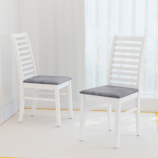 Set of 2 Wooden Dining Chair with Rubber Wood Legs for Living Room
