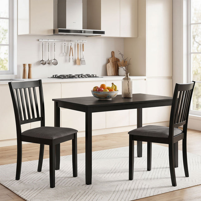 Upholstered Dining Chairs Set of 2 with Rubber Wood Frame