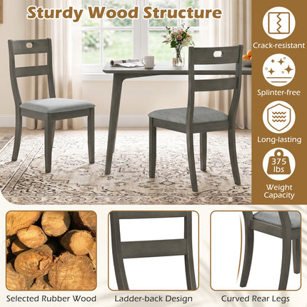 Wooden Dining Chairs Set of 2 with Padded Seats