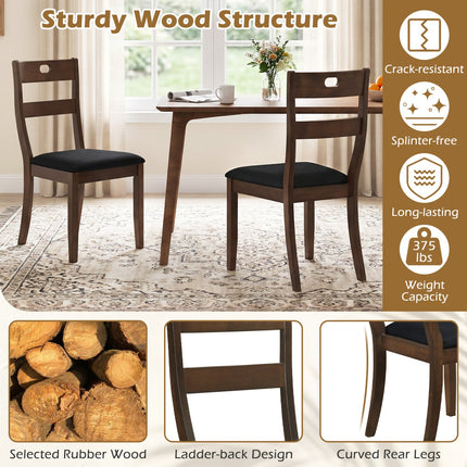 Wooden Dining Chairs Set of 2 with Padded Seats