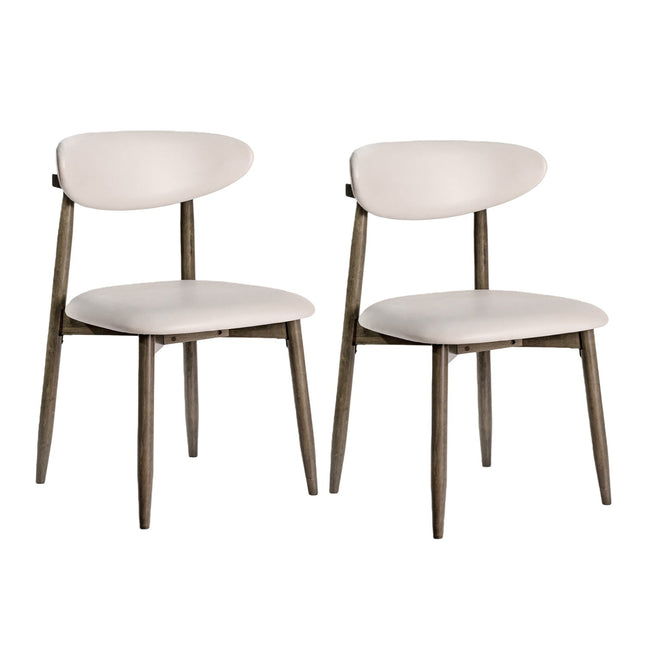 Upholstered Dining Chairs Set of 2 with Curved Backrest
