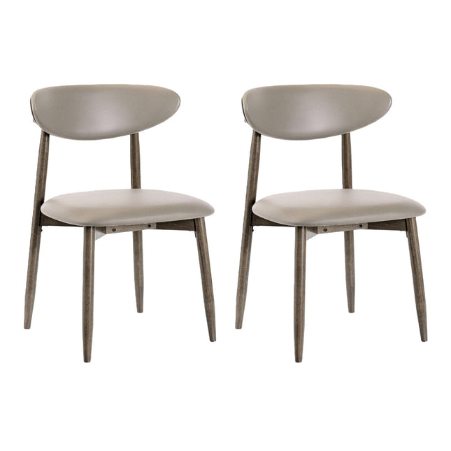 Upholstered Dining Chairs Set of 2 with Curved Backrest