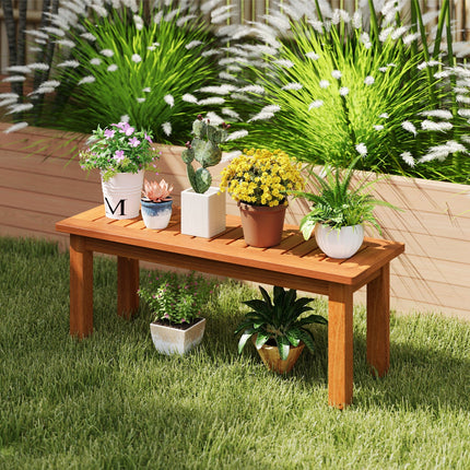 Wooden Plant Stand Set of 2 - Solid Shorea Hardwood