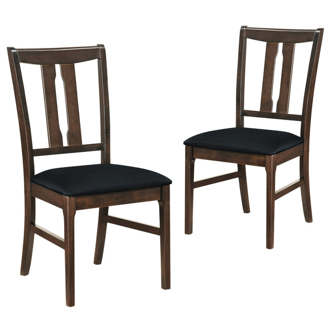Set of 2 Wooden Upholstered Dining Chairs with High Curved Back