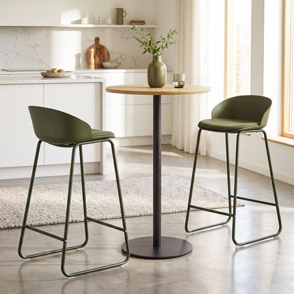 Counter Height Bar Stools Set of 4 with Curved Backrest