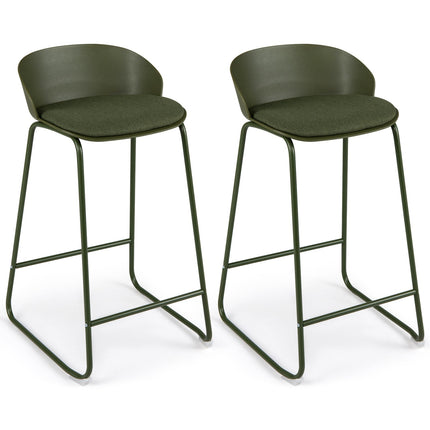 Counter Height Bar Stools Set of 4 with Curved Backrest